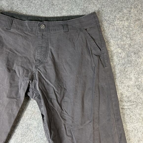 Kuhl Slax Pants Mens 38X32 Klassik Fit Pockets Stretch Straight Fit Gray Flaw - Picture 2 of 14